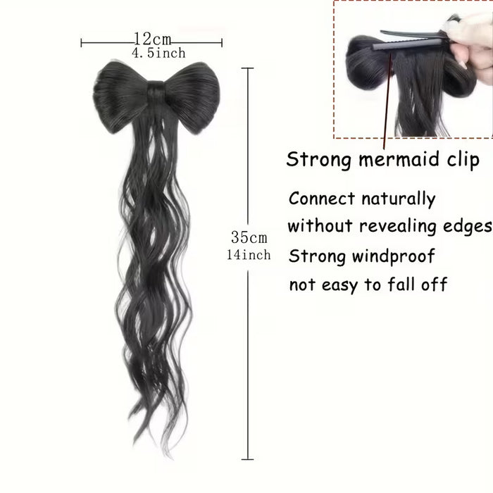 Extensiones de Cabello Sintético Ondulado de 14 Pulgadas con Clip en Media Luna