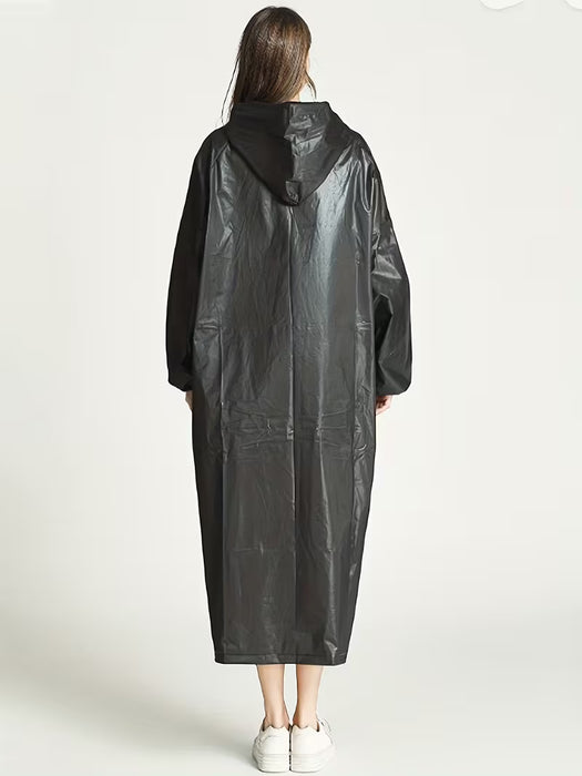Impermeable Largo de EVA Duradero con Capucha Ajustable - Ligero, Transpirable