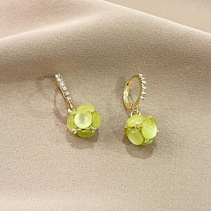 Elegantes Pendientes de Colgante Esférico para Mujer
