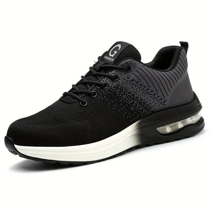 Zapatos de seguridad antideslizantes transpirables con puntera de acero, unisex.