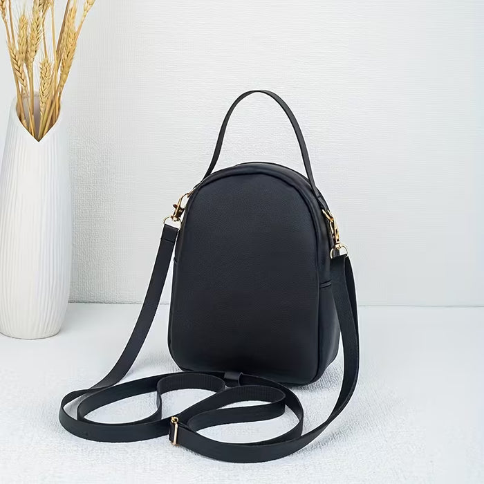 Mini Mochila de moda con diseño de diamantes y un moderno bolso tote de doble cremallera