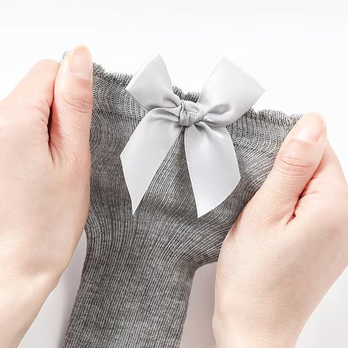 6 pares, calcetines planos de tubo medio para niñas de color sólido, suaves y transpirables