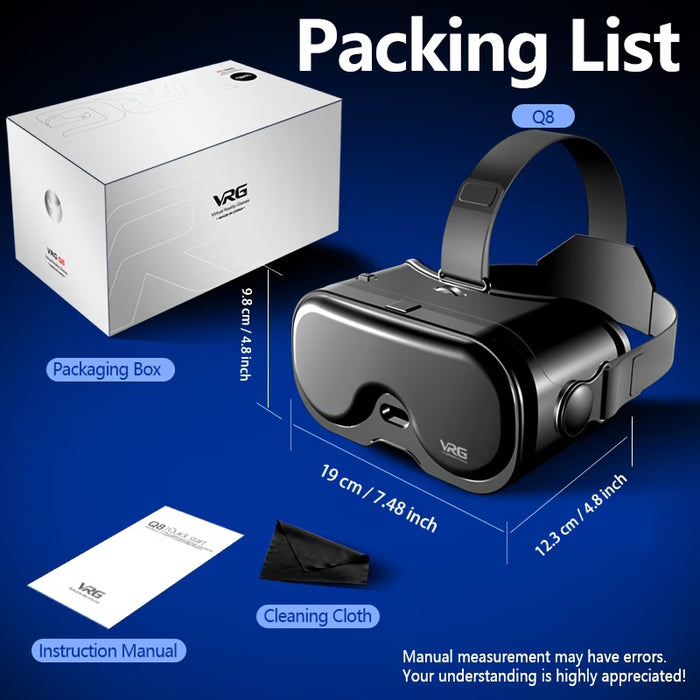 1 pieza Gafas de realidad virtual VR 3D, lentes mejorados, gafas VR inteligentes