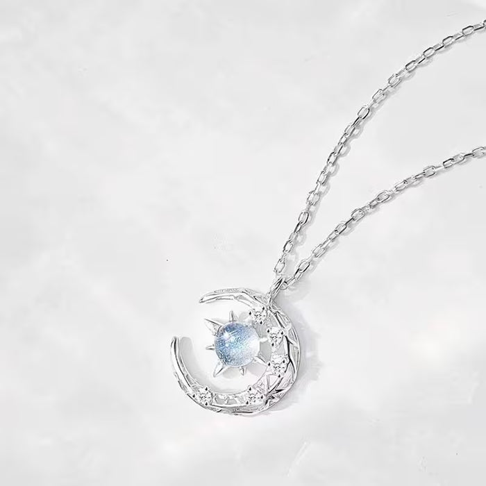 Collar elegante de ensueño con estrella fugaz y luna