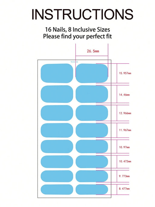 8 hojas de pegatinas de belleza para uñas, tiras de esmalte de uñas - Quierox - Tienda Online