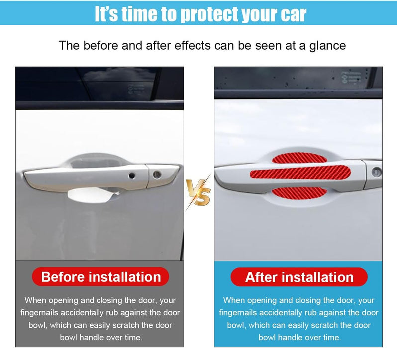 8 protectores contra arañazos para manijas de puerta de automóvil de fibra de carbono - Quierox - Tienda Online