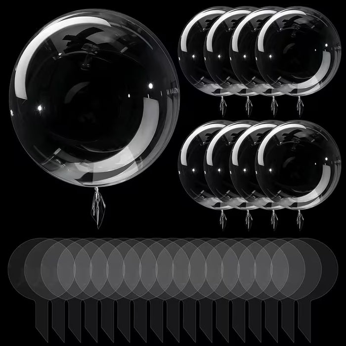 Un set de 22 globos de burbujas de 20 pulgadas, perfectos para decorar