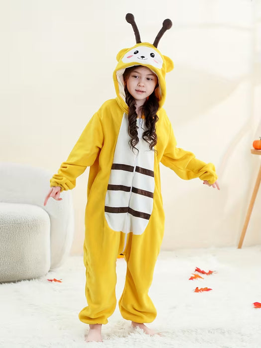 SHEIN disfraz de abeja de peluche amarillo con capucha para niños