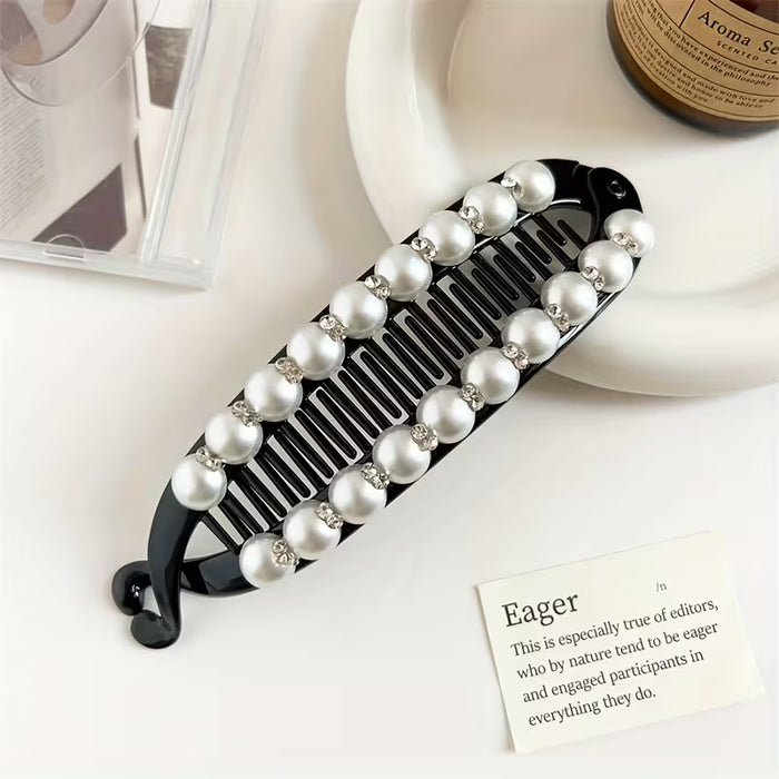 1 pieza para el Cabello, para Cola de Caballo Negra, Vertical de Acrílico Tipo Plátano