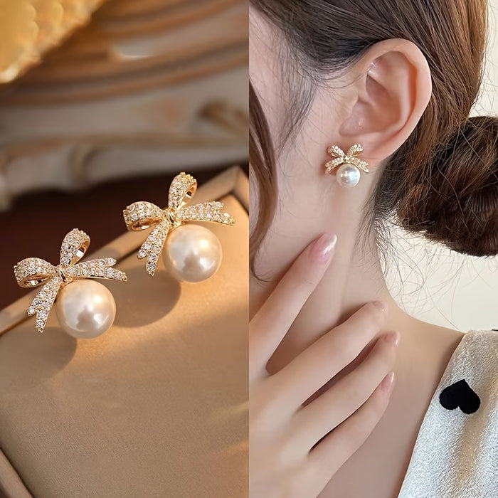 1 Par de Aretes de Mariposa Brillantes de Lujo Ligero
