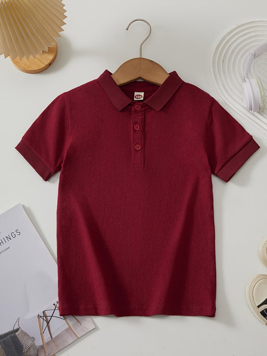 1 Camiseta Polo de Color Sólido, Estilo Atlético, Ropa de Verano