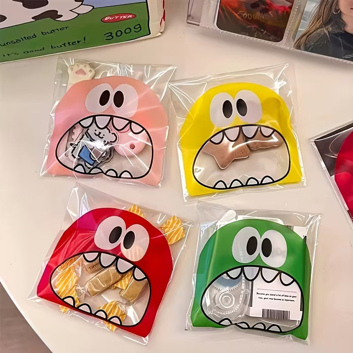 50pcs Bolsas autoadhesivas Coloridas de Snack de Monstruos de Dibujos Animados