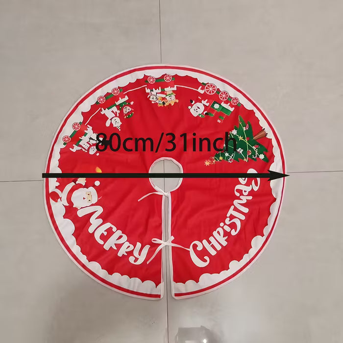 1 falda para árbol de Navidad con diseño festivo de Papá Noel rojo