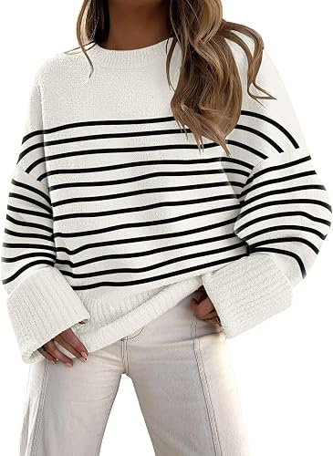 LILLUSORY Suéteres extragrandes para mujer, suéter grueso y cálido tipo jersey.