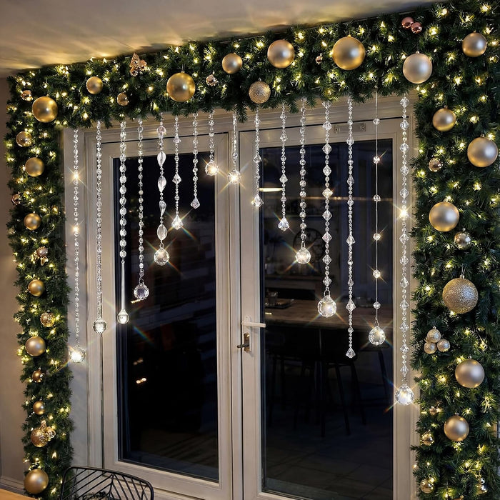 Soulchen 24 guirnaldas de cristal colgantes de Navidad