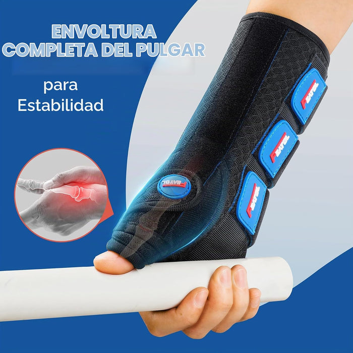 FEATOL Muñequera para túnel carpiano con soporte nocturno, férula en espica para pulgar