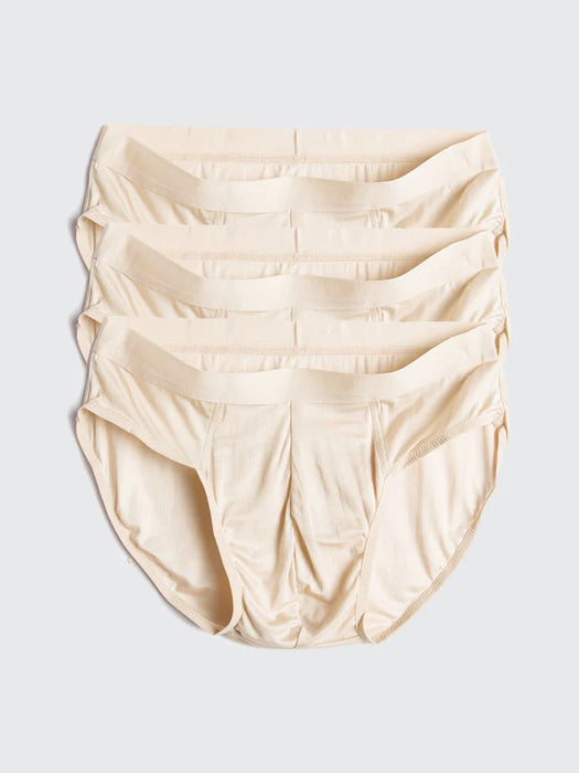 Calzoncillos de hombre de 3 piezas, transpirables, 100% seda de morera.