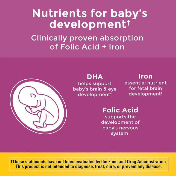 Nature Made Vitaminas prenatales para mujeres con ácido fólico + DHA, 90 cápsulas blandas