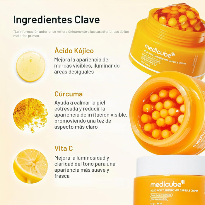 Medicube Crema cápsula con ácido kójico y cúrcuma para un tono desigual de piel, 53g