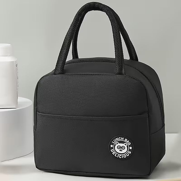 Bolsa de almacenamiento de mano aislada con estampado de oso de lámina de aluminio