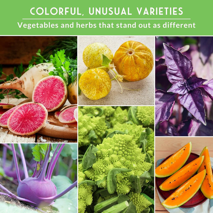 Raras semillas exóticas de vegetales y frutas para plantar – Paquete de 6 variedades
