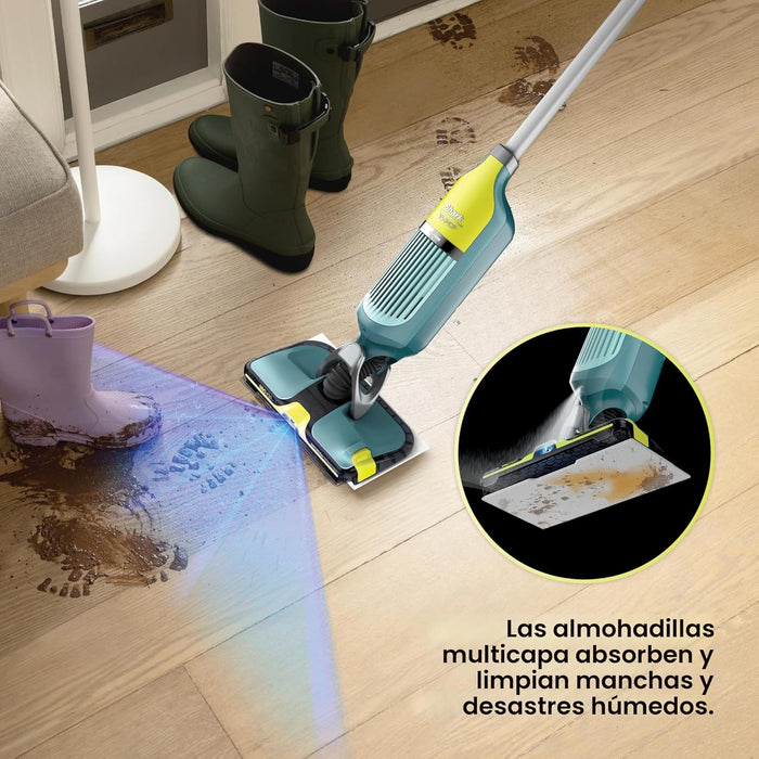Shark VACMOP Reveal - Nuevo limpiador inalámbrico para suelos duros, aspiradora y trapeador en aerosol