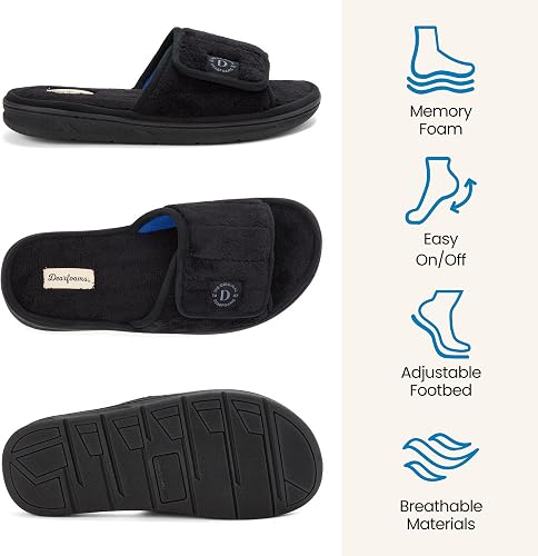 Pantuflas de verano ajustables para hombre Dearfoams, aptas para interiores y exteriores