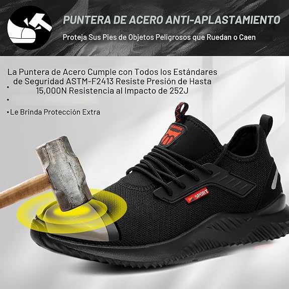 Zapatos de punta de acero impermeables para hombres y mujeres