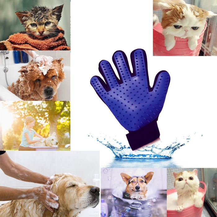 Pet Grooming Guante suave guante cepillo para polvo removedor de pelo de perro y gato manopla