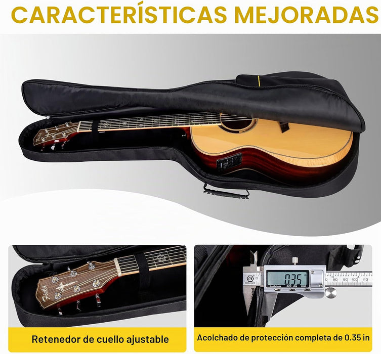Bolsa de guitarra acústica de 40/41/42 pulgadas, tela Oxford con acolchado de 0.35 pulgadas de grosor