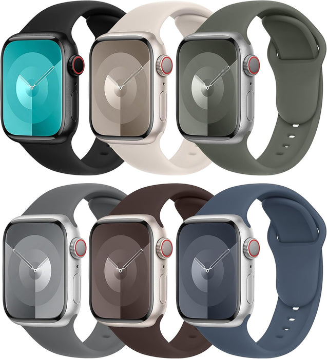 6 Correa para Apple Watch unisex Se Ultra 2, Series 10, 9, 8, 7, 6, 5, 4, 3, Correa Deportiva de Silicona