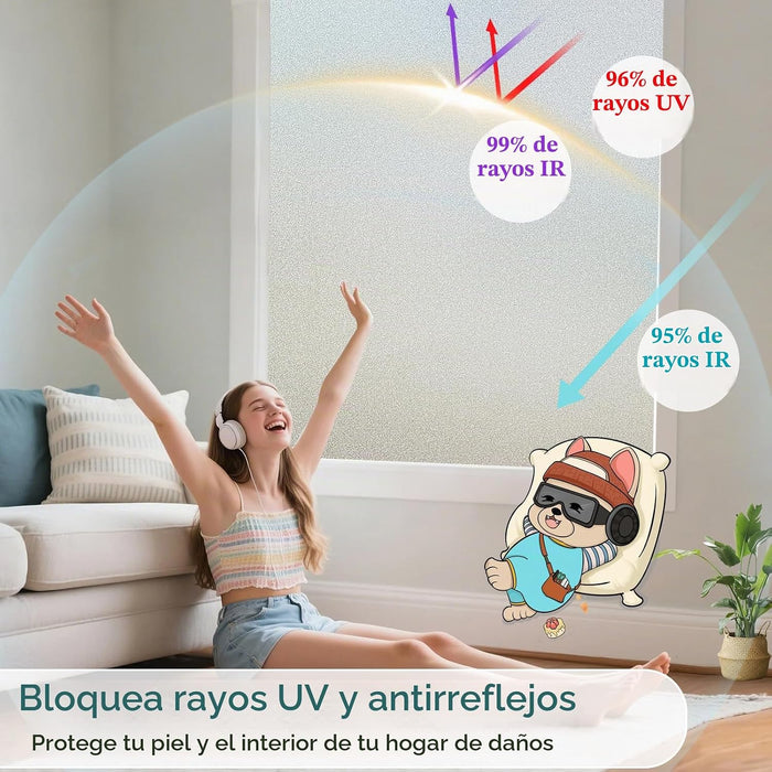 Coavas Película de privacidad para ventanas, adhesivos estáticos de vidrio esmerilado