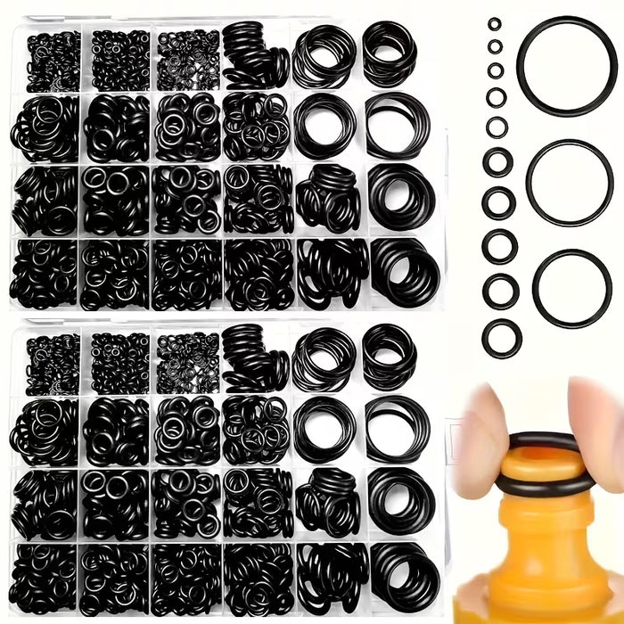 Un juego de 990 juntas tóricas de goma de alta calidad en 20 tamaños diferentes