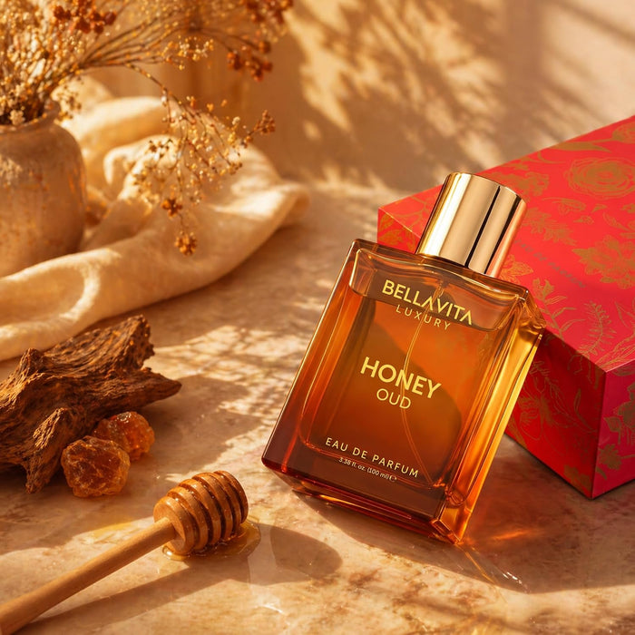 BellaVita Luxury Honey Oud Eau de Parfum (3.4 onzas líquidas) Pachulí, vainilla, bergamota, floral y picante