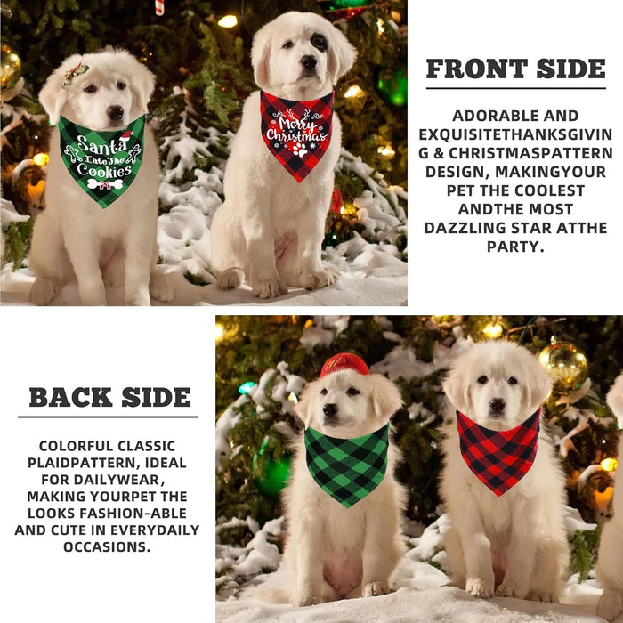 Paquete de 4 bandanas clásicas de Navidad para perros