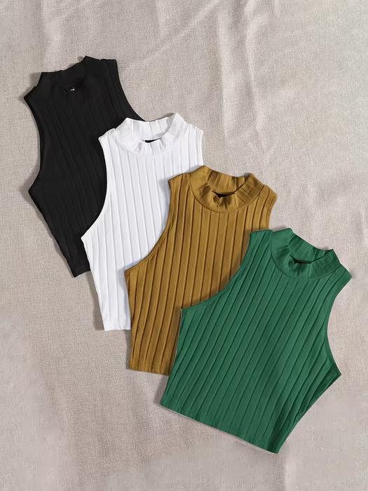 Conjunto De Camiseta Sin Mangas De Cuatro Piezas, Camiseta Sin Mangas