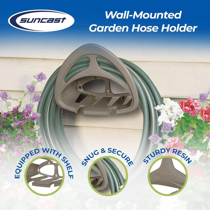 Suncast Hangout HH150 - pack de 2 soportes para manguera de jardín de resina duradera para montaje en pared