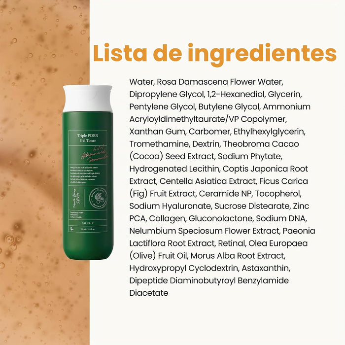 AXIS-Y Tóner de gel Triple PDRN – Tóner reparador calmante de barrera