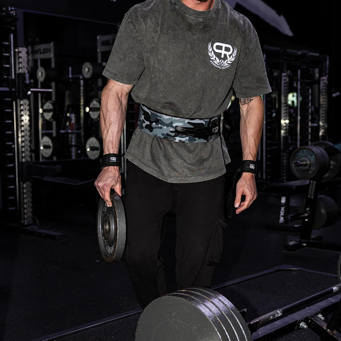 Correas de levantamiento PR Personal Record Black Series de 23,5 pulgadas (par) - Negro Gris