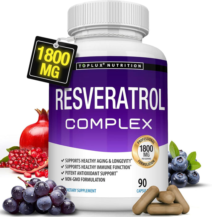 Suplemento de resveratrol 1800 mg Complejo antioxidante