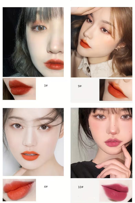 Set de 12 Brillos Labiales Brillantes en Caja Dorada con Fórmula Impermeable y de Larga Duración