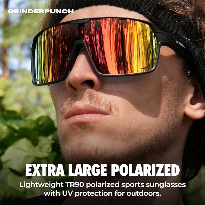 grinderPUNCH Lentes de sol deportivos polarizados para hombres y mujeres