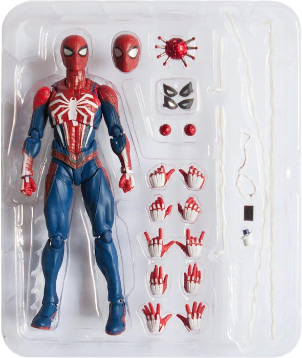Figura de Spiderman de PS4, vengadores, Spider Man, figura de acción, traje mejorado