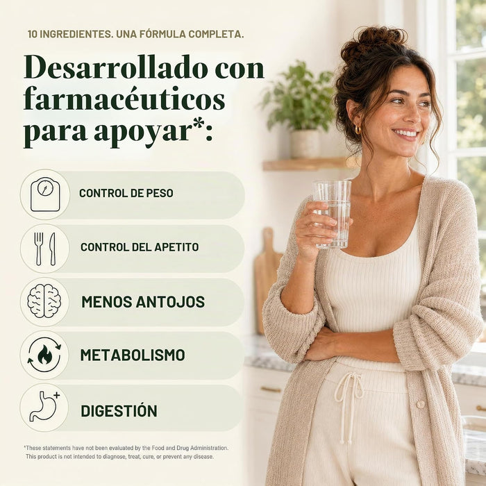 GLPLUS+ Suplemento GLP-1 para control de peso y supresor del apetito, 60ct