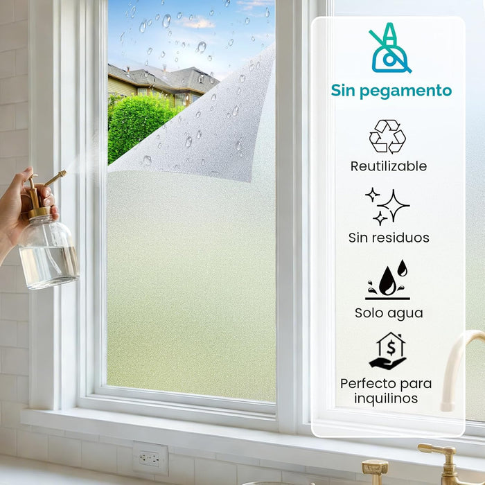 Coavas Película de privacidad para ventanas, adhesivos estáticos de vidrio esmerilado