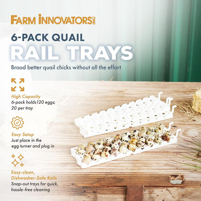 Farm Innovators - Paquete de 6 rieles de codorniz