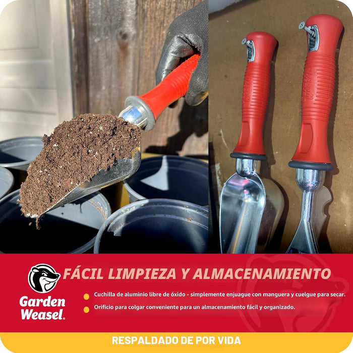 Pala de jardinería extragrande Garden Weasel para cavar la tierra y plantar.