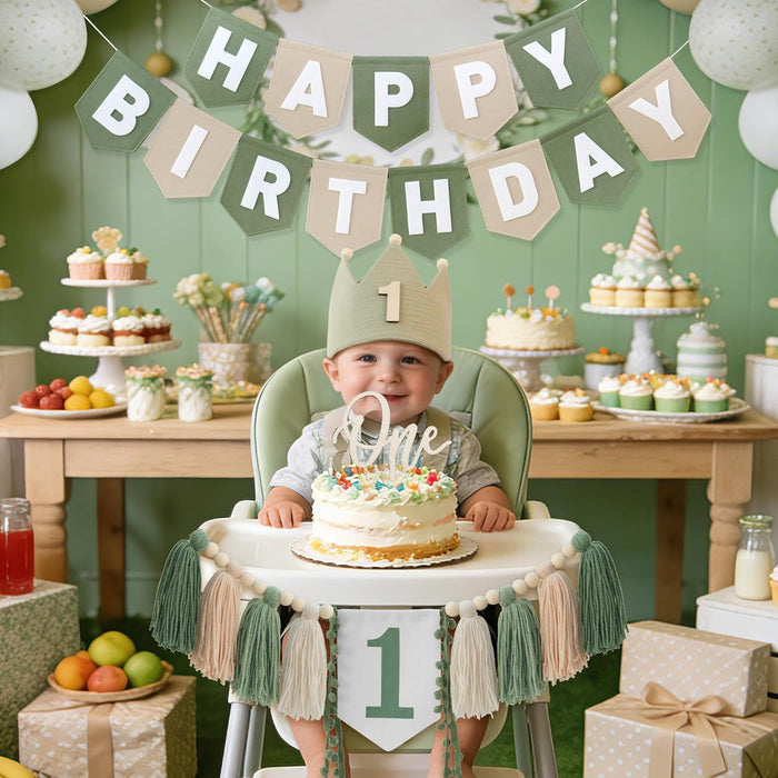 Decoración de fiesta de cumpleaños preencordada para decoración de primer cumpleaños de niños
