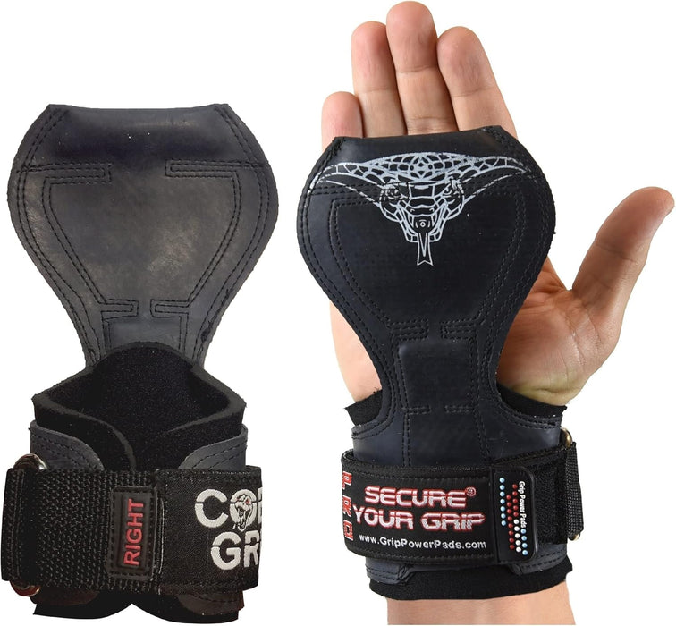 Guantes de levantamiento de pesas Cobra Grips con muñequeras acolchadas de neopreno ajustables