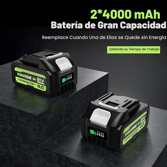 Llave de impacto inalámbrica de 738 pies-libras (1000 N.m), pistola de impacto de 1/2